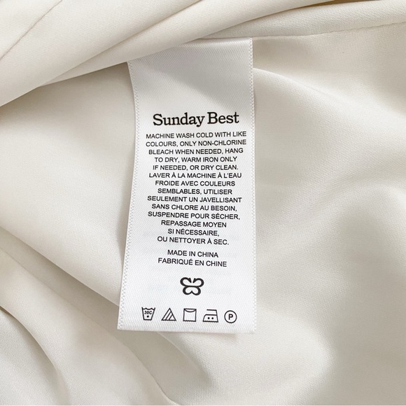 Sunday Best Aritzia Satin Shimmer Slip Dress in Cream 2 - Picture 7 of 8